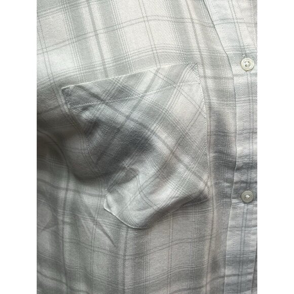 UNTUCKIT Womens Villefranche Button Up Blouse~Size 2~Gray Ivory Plaid NWOT L5 15 - Picture 4 of 12